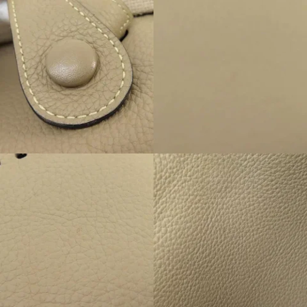 Hermès Vintage Pre-owned Leather shoulder-bags Beige Dames
