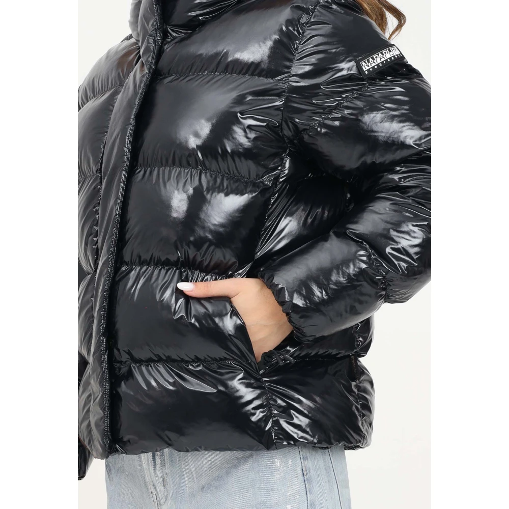 Napapijri Zwarte Gewatteerde Jas Dames Winterjas Black Dames