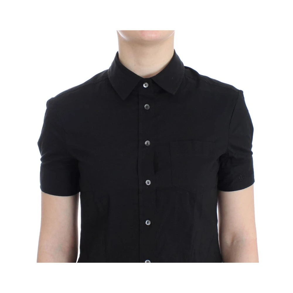John Galliano Zwarte katoenen shirt top Black Dames