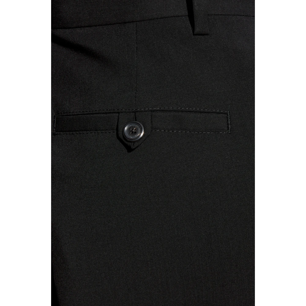 Moschino Wollen broek met vouw Black Heren