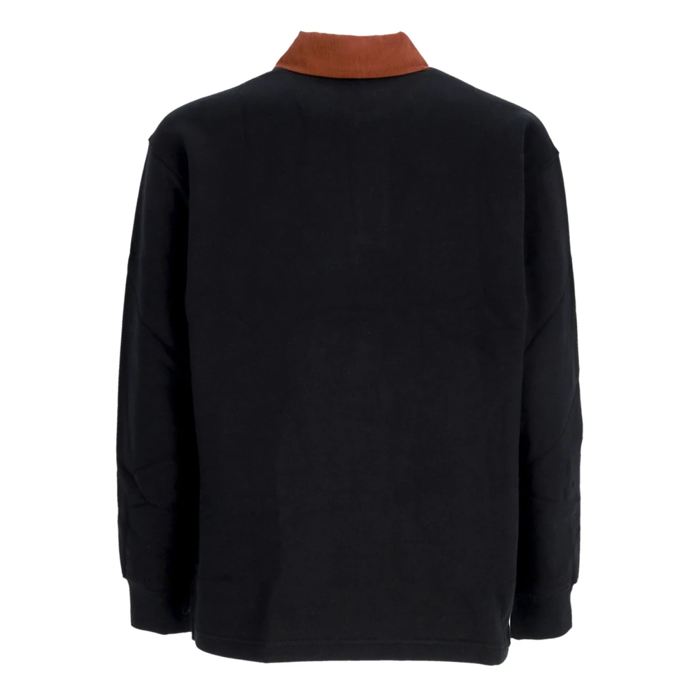 Obey Zwarte Fleece Polo Lange Mouw Black Heren