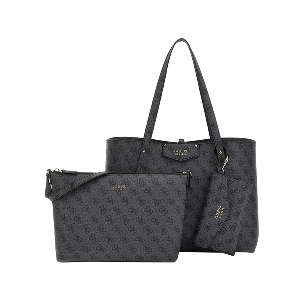 Guess Elegante zwarte handtas met gouden details Black Dames