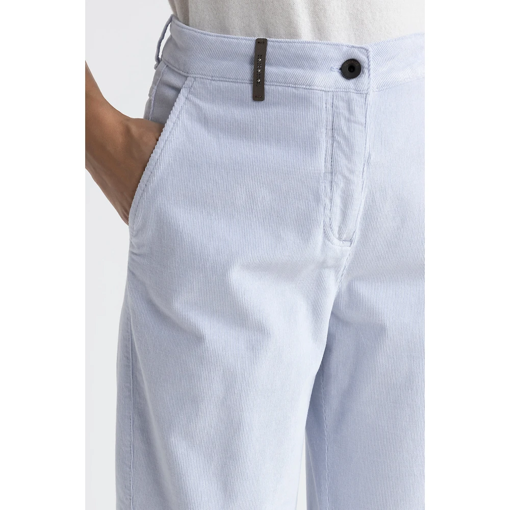 PESERICO Needlecord wortelbroek Blue Dames