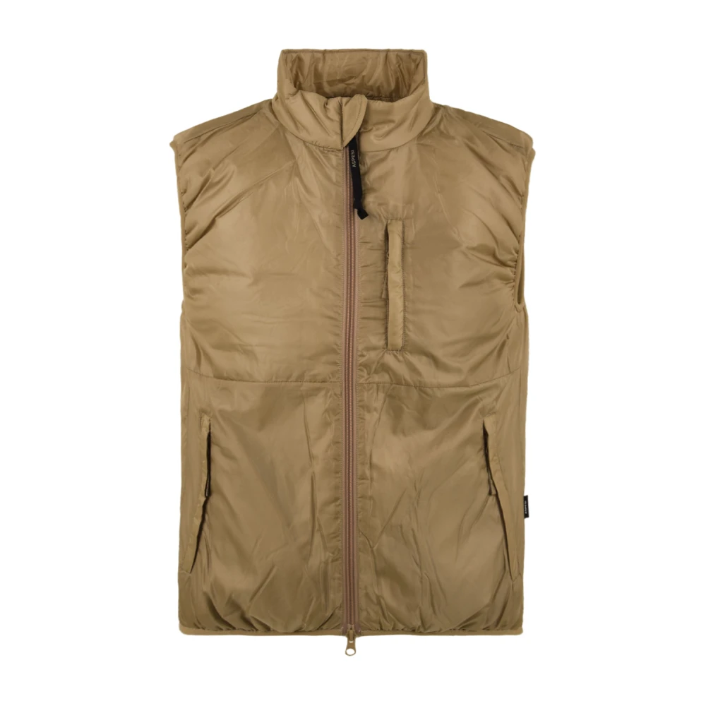 Aspesi Men's Beige Waistcoats, S, Nylon Gilet With Thermore Padding