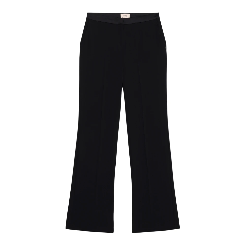 Oltre Femme Noir - Pantalon Palazzo En Satin Envers - Pantalons - Taille: 38 Fr