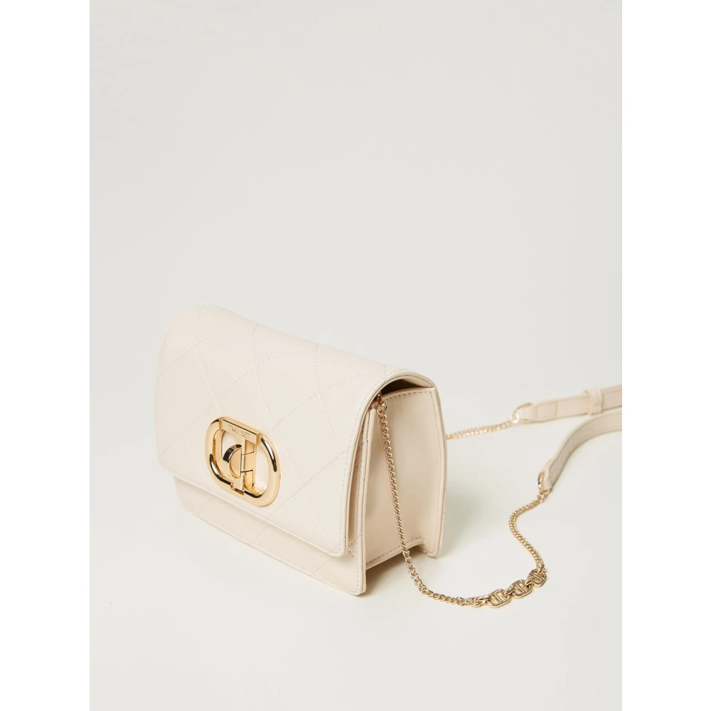 Twinset Gewatteerde schoudertas in oud wit Beige Dames