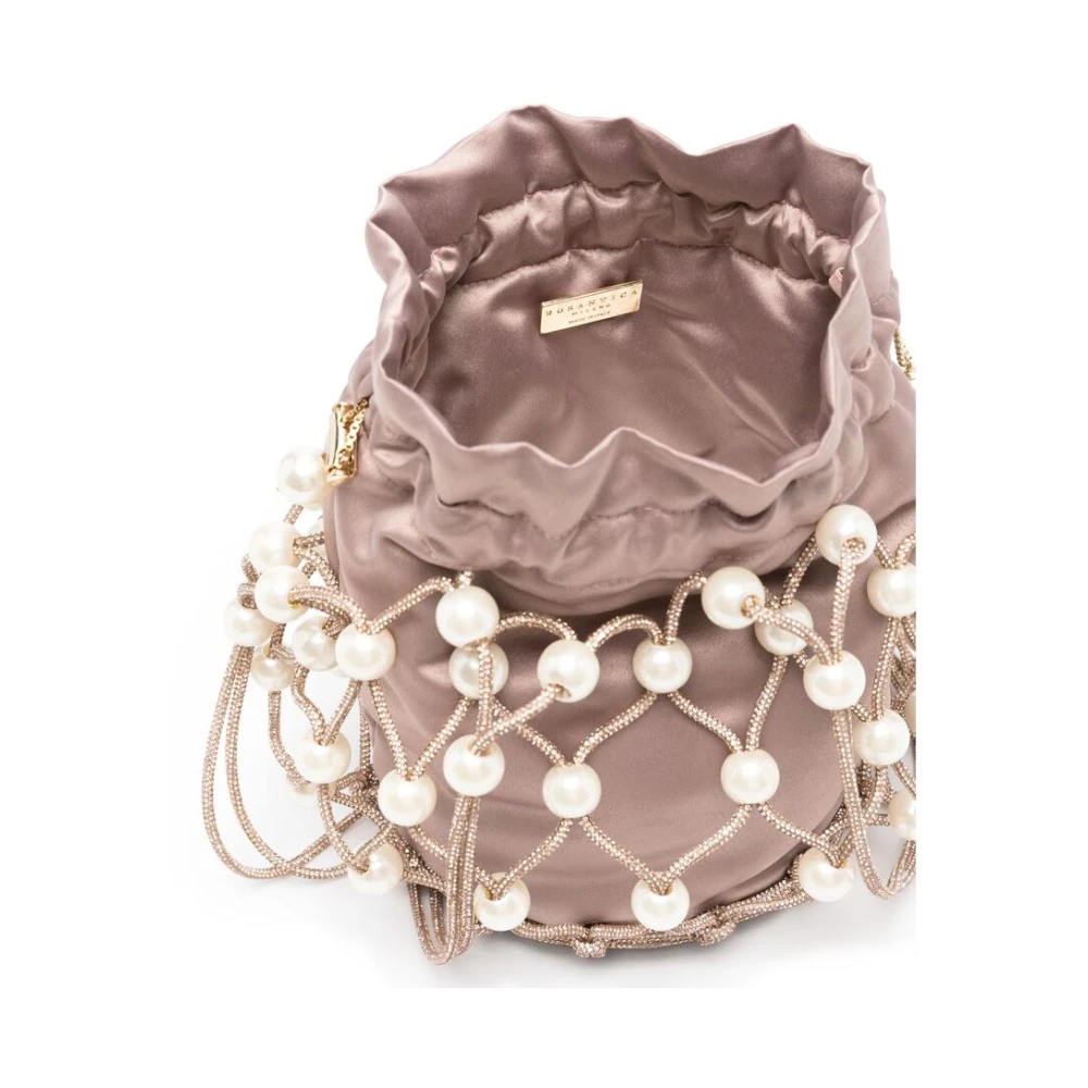 Rosantica Roze Trekkoord Handtas met Gevlochten Handvat Pink Dames