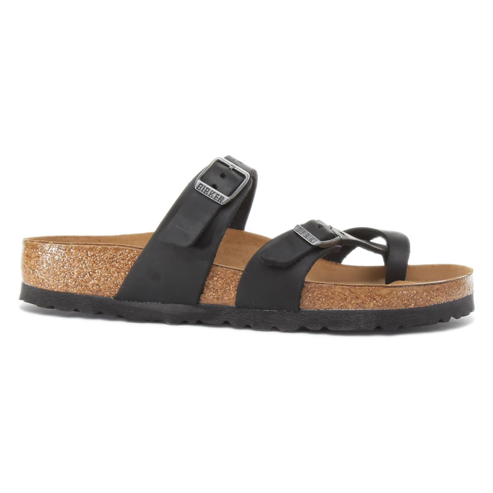 Birkenstock Men's Black Sliders, 5 Uk, Oiled Leather Sandal | Comfortable Fit