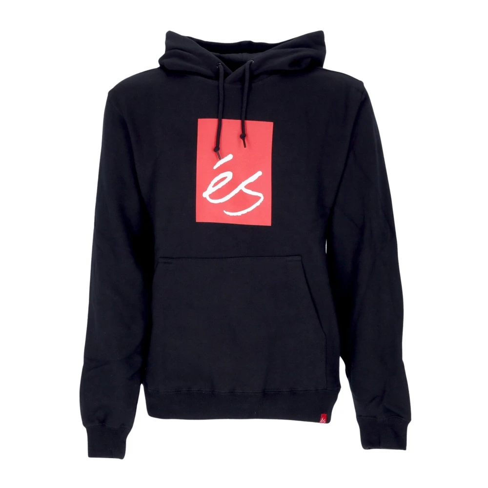 ES Zwarte Fleece Hoodie met Kangaroezak Black Heren