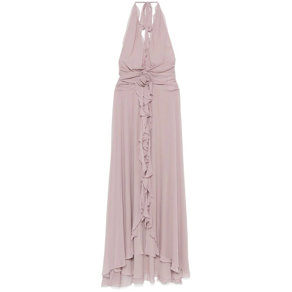 Blumarine Grijze Halternek Jurk met Voorspleet Purple Dames