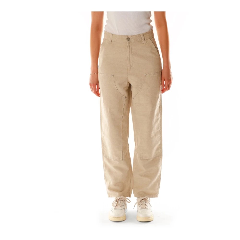 Carhartt WIP Dubbele Knie Cargo Broek Beige Dames