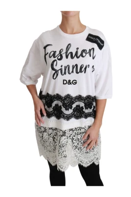 Fashion Sinner T-shirt i bomull med spets