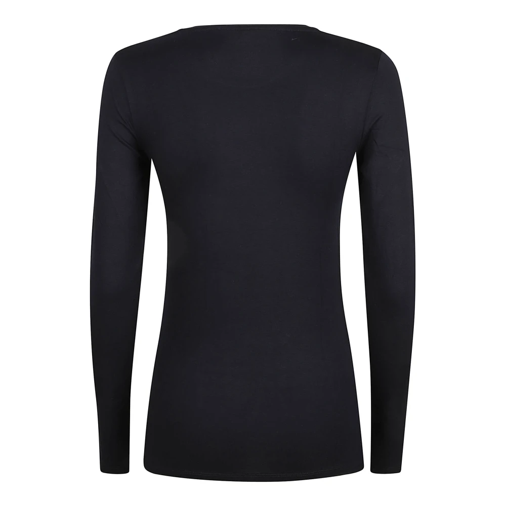 majestic filatures Blauwe Viscose Elastaan T-shirts en Polos Blue Dames