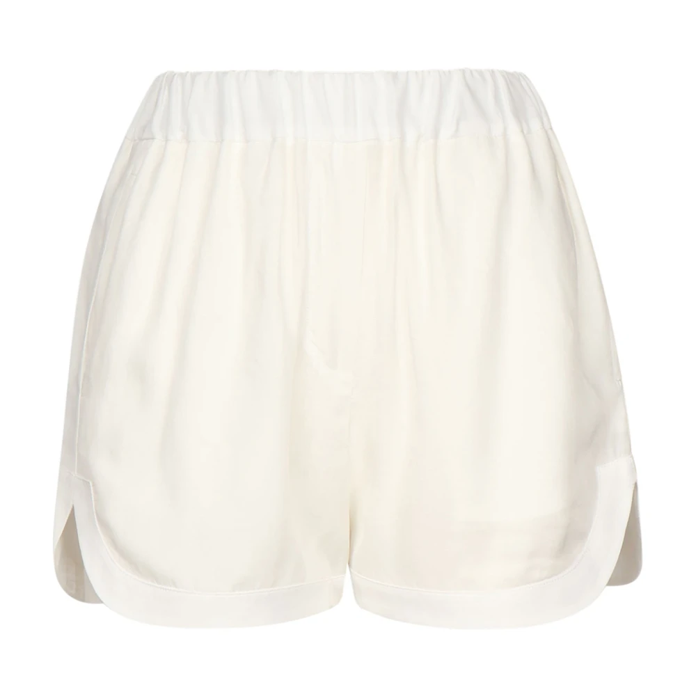 Pinko Witte Linnen Shorts met Zijopeningen White Dames