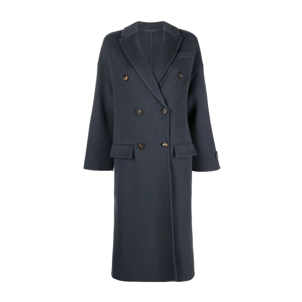 BRUNELLO CUCINELLI Double-Breasted Coats Blue Dames