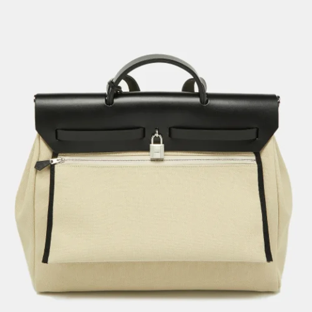 Hermès Vintage Pre-owned Canvas handbags Beige Dames