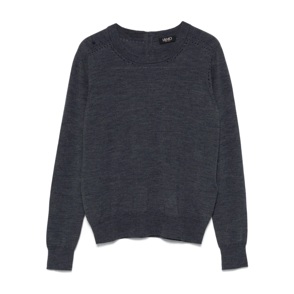 Liu Jo Merino Woltrui met Geribbelde Manchetten Gray Dames