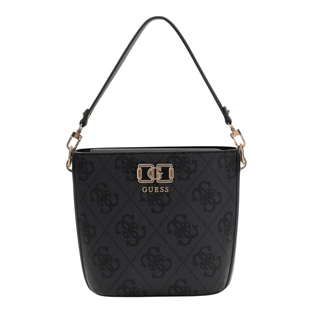 Guess Women's Black Karnilla Logo Bucket - Shoulder Bags - One Size - Bags