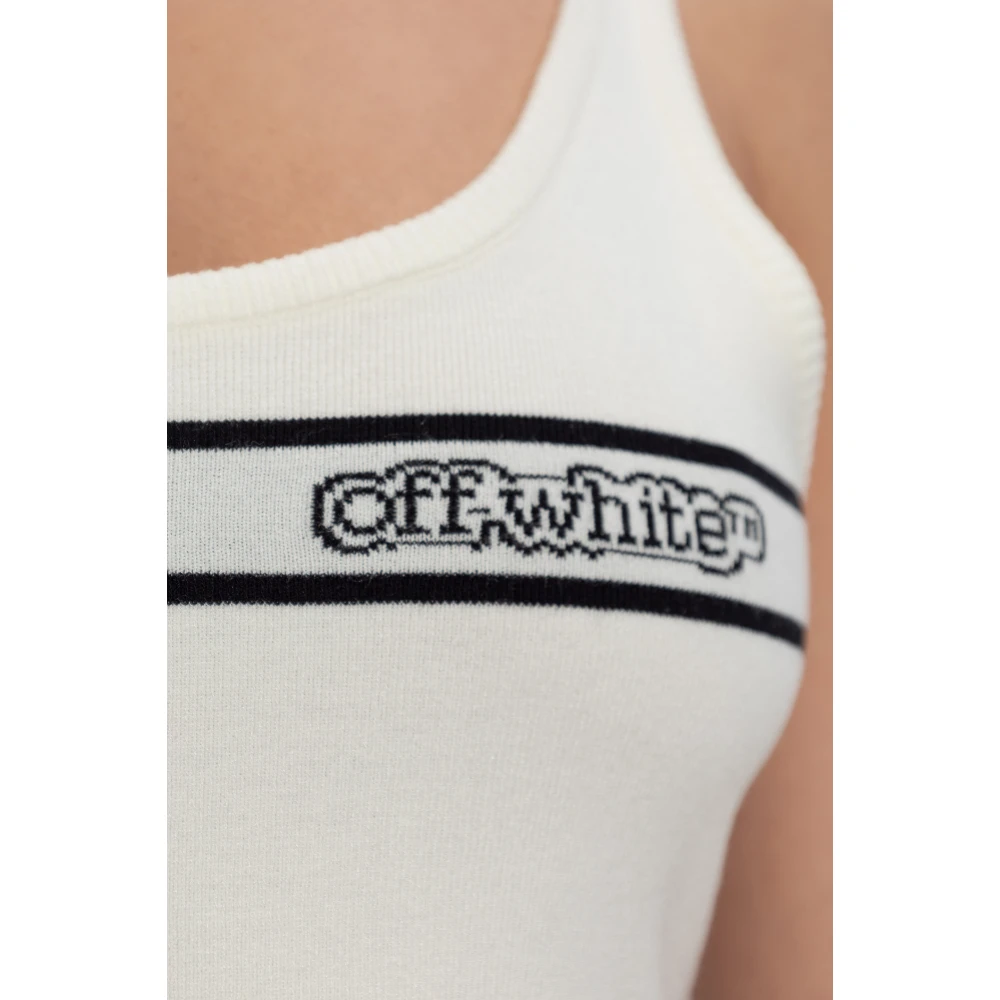 Off White Top met logo White Dames