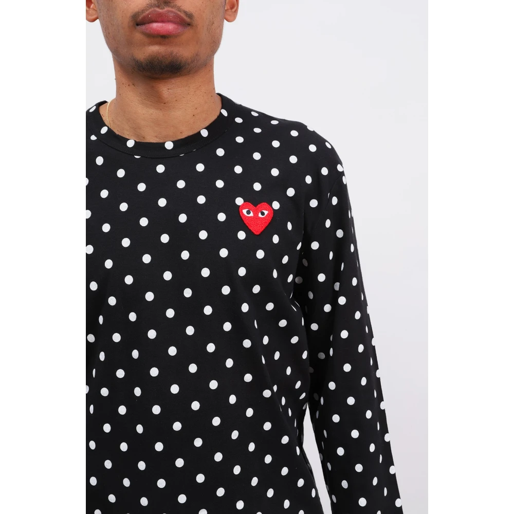 Comme des Garçons Play Polka Dot T-Shirt Zwart Wit Black Heren