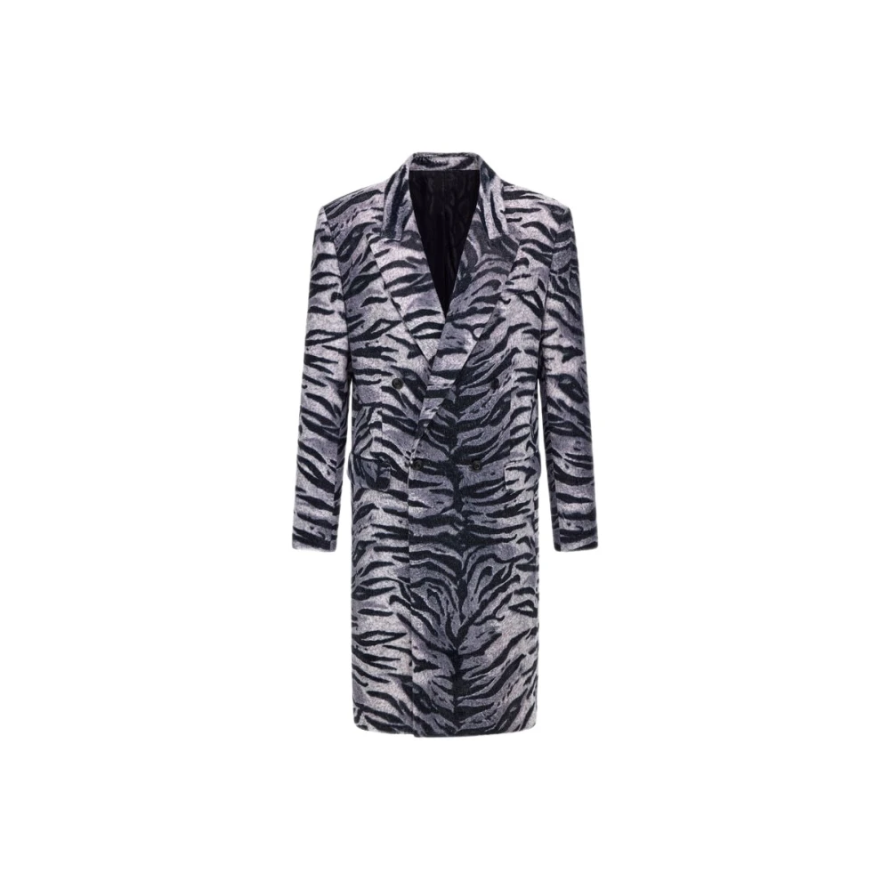 Roberto Cavalli Gray Double-Breasted Trench Coat - Male - Double-Breasted Coats - Multicolor - Xl - Coats
