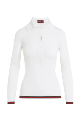 Vitstickad Polo Web från Gucci