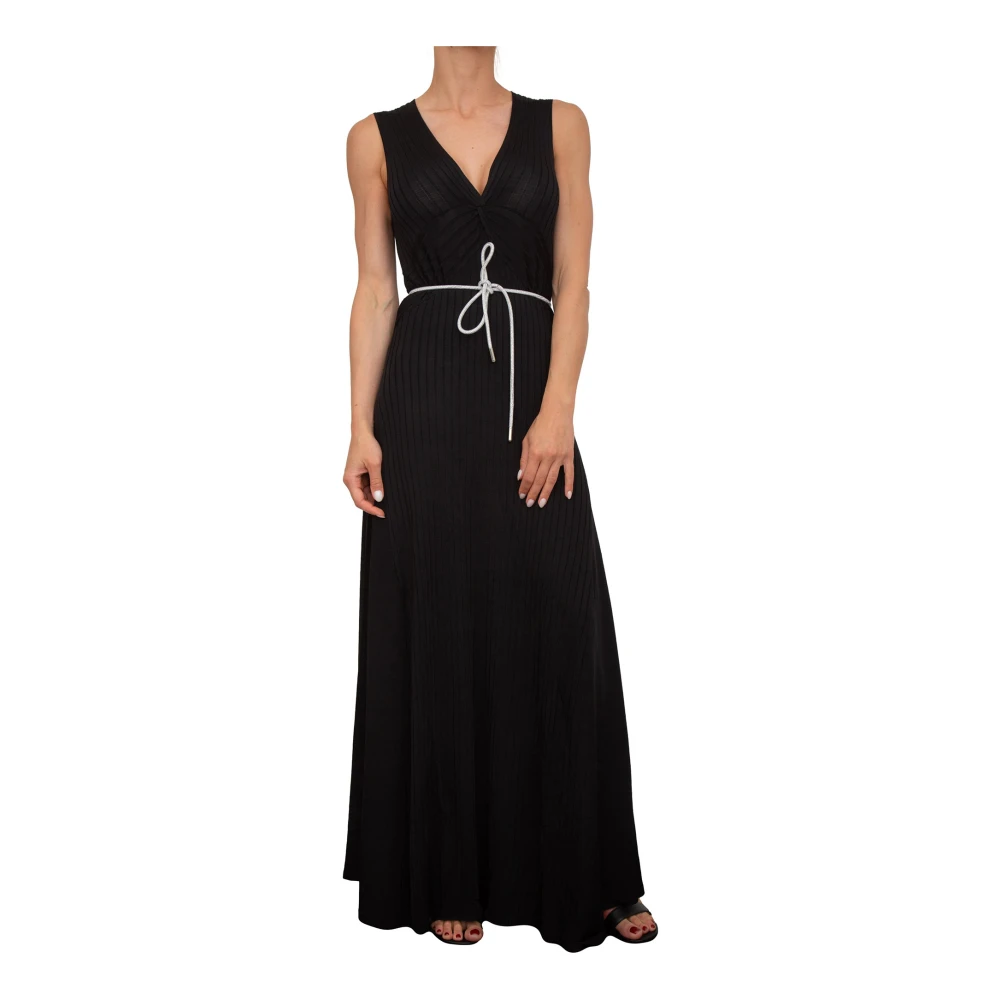 Blugirl Women's Black V-Neck Viscose Dress - Gowns - Xs - Dresses