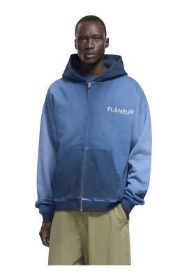 Zip-through hoodie med dubbla loggor