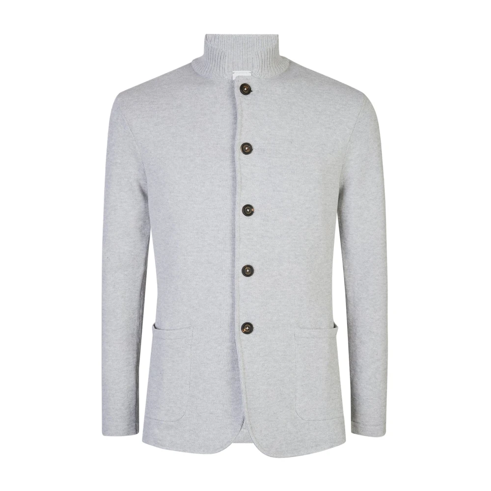 Eleventy Men's Gray Cardigans, S, Giacca Maglia Collo In Piedi