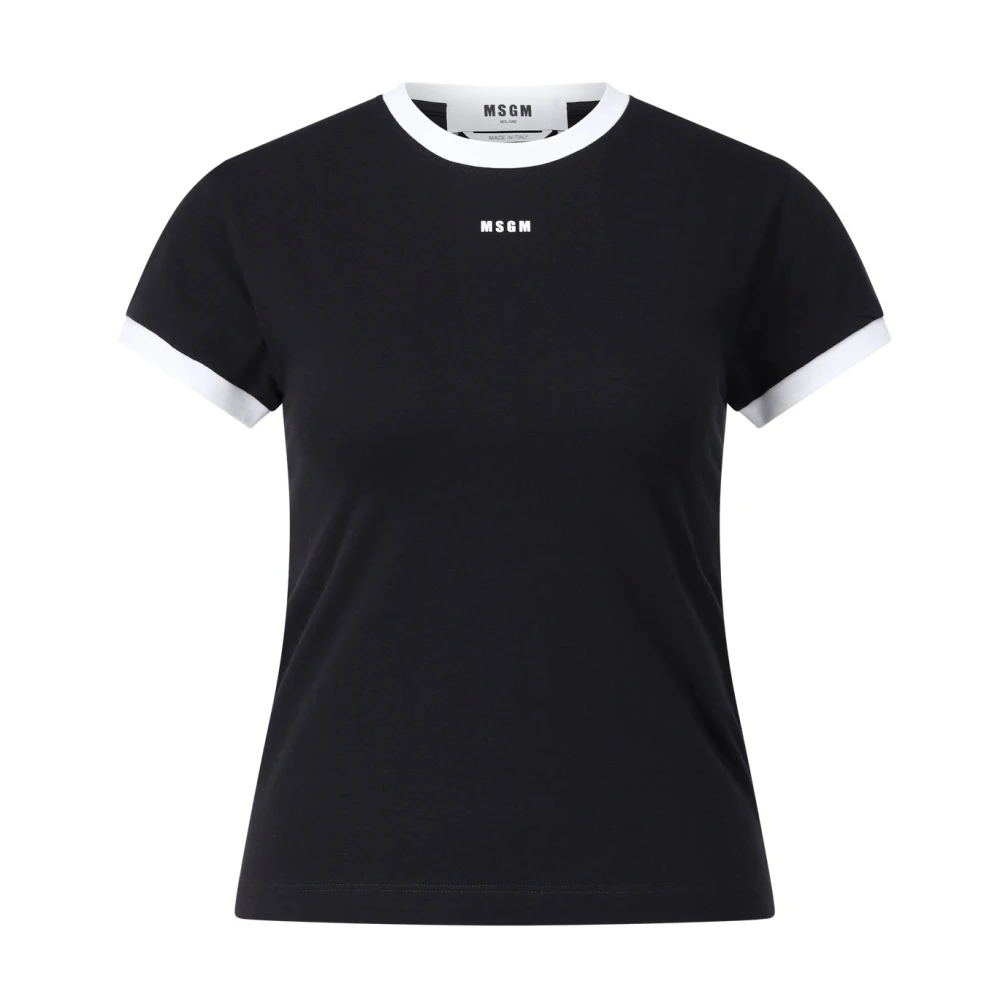 Msgm Logo T-shirt met moderne silhouet Black Dames