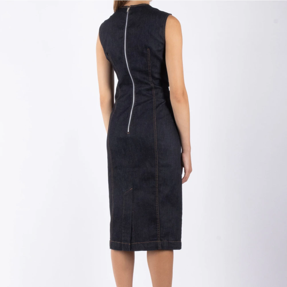 Acne Studios Indigo Blauwe Katoenen Jurk Blue Dames