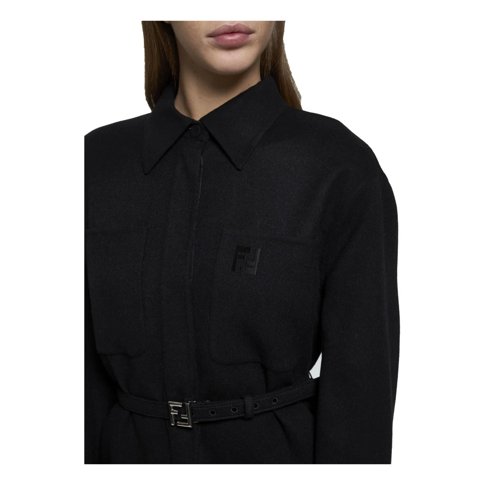 Fendi Zwarte Winterjassen Black Dames