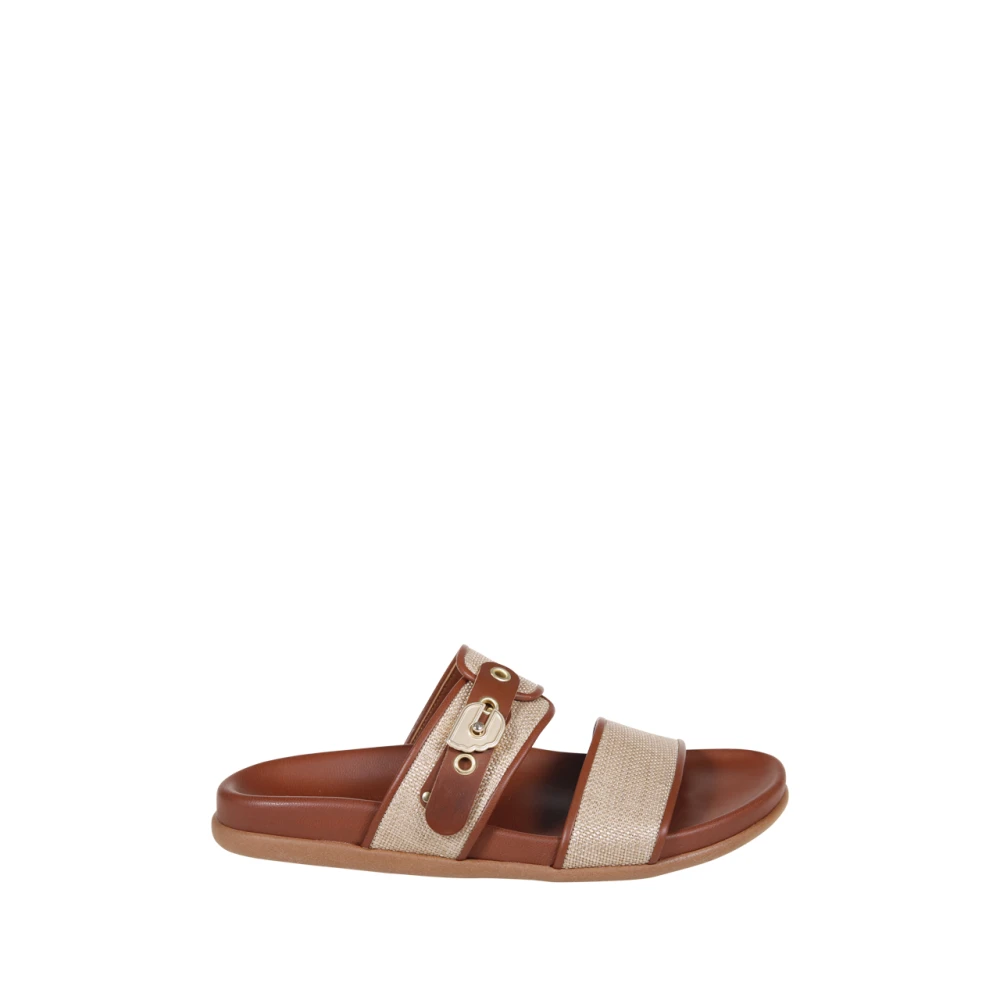 Ancient Greek Sandals Linne Cotto Platta Sandal Brown, Dam