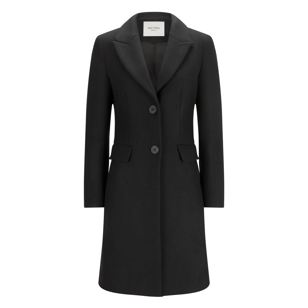 Nicowa Klassieke wollen jas Cappowa Black Dames