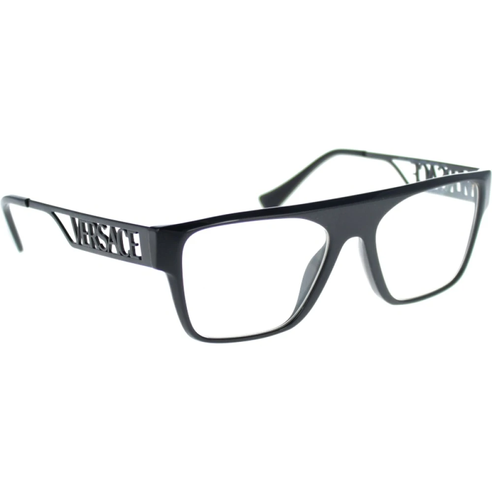 Versace Vintage-geïnspireerde bril met metalen tempel Black Heren