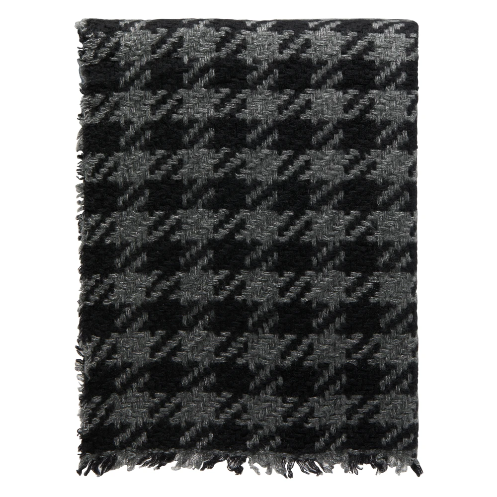 Houndstooth Print Cashmere Silk Scarf