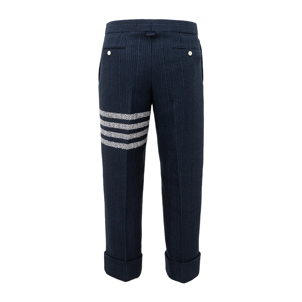 Thom Browne Blauwe Tweed Broek Blue Heren