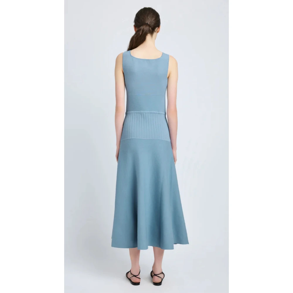 Proenza Schouler Blauwe Gebreide A-Lijn Jurk Blue Dames
