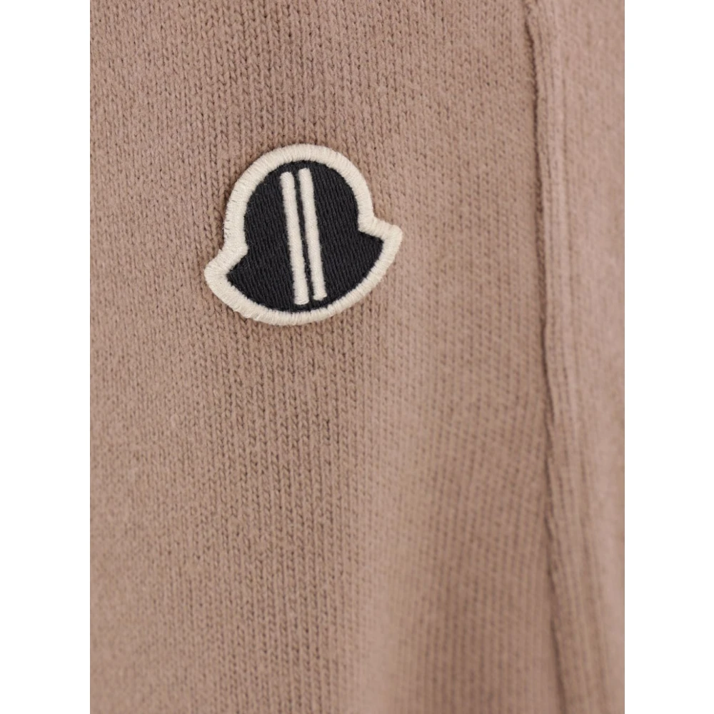 Moncler Wijde Pijp Katoenen Jersey Broek Beige Heren