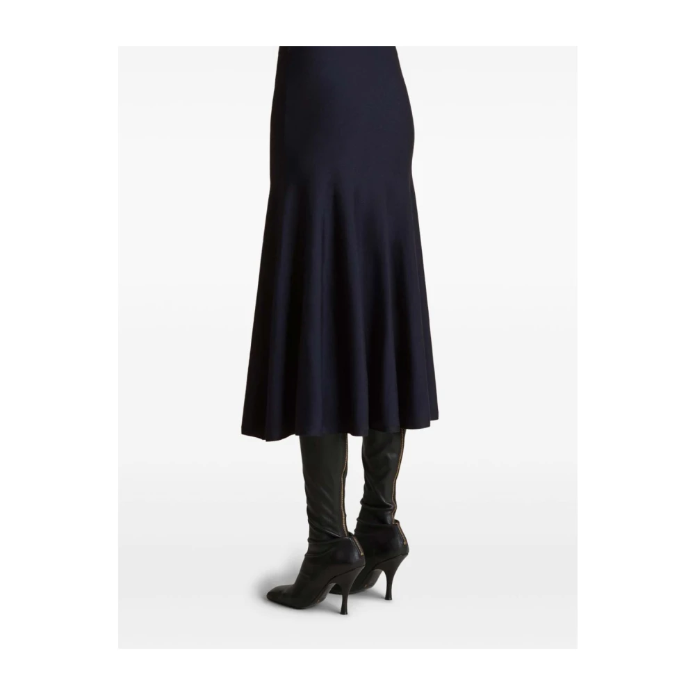 Khaite Blauwe Geribbelde Rok Blue Dames