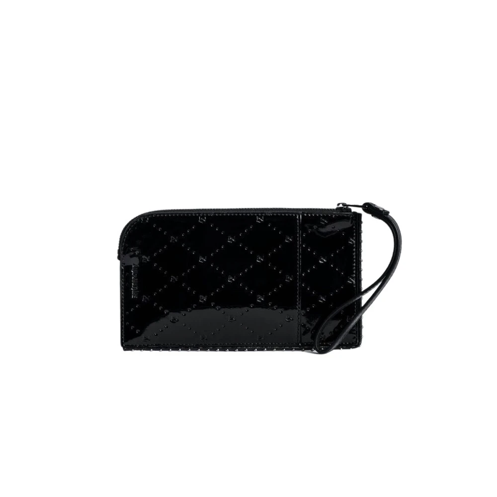 Zadig & Voltaire Svart plånbok med telefonfodral och ikoniskt vingdesign Black, Unisex