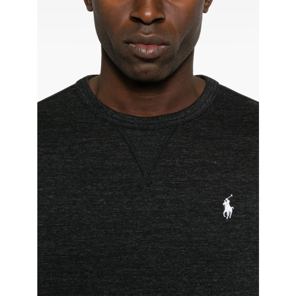 Polo Ralph Lauren Zwarte Sweater Klassiek Ontwerp Iconische Pony Black Heren