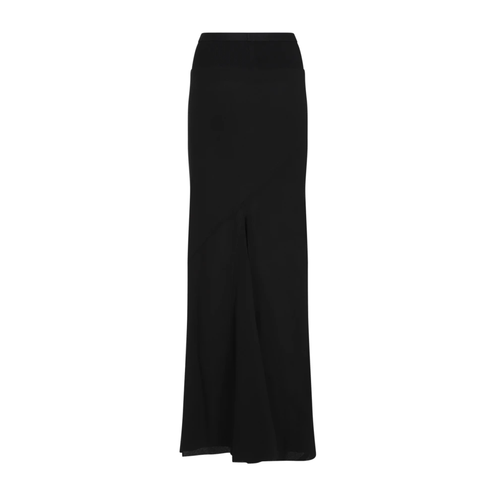 Rick Owens Zwarte Wijd Uitlopende Lange Rok Black Dames