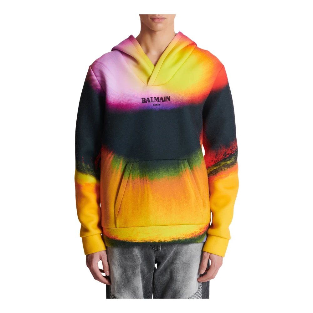 Balmain Neopreen hoodie met Ibby Njoya print Multicolor Heren