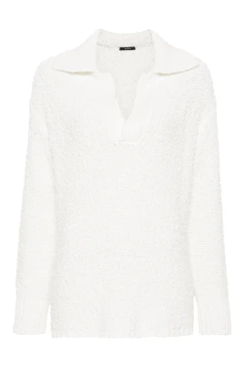 Texturerad stickad pikétröja