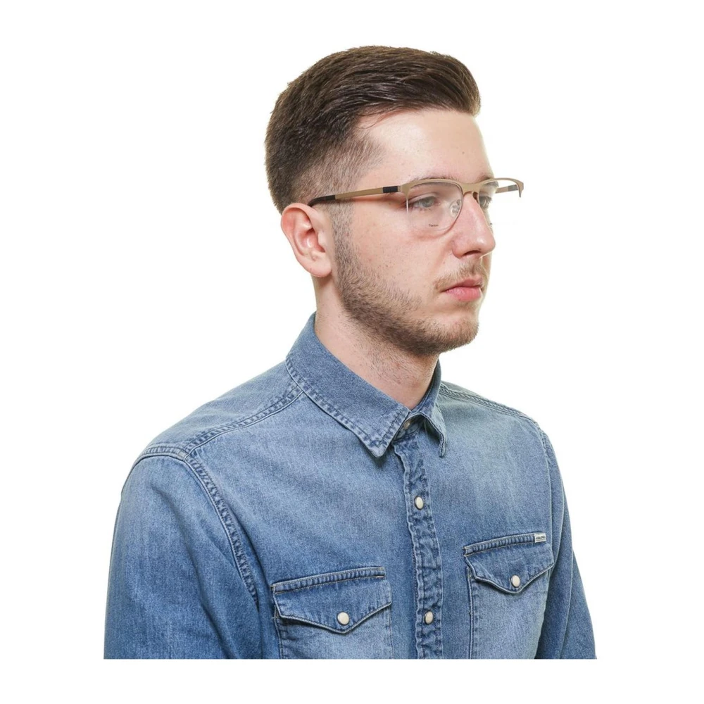 Porsche Design Gouden Titanium Half-Rim Optische Monturen Multicolor Heren