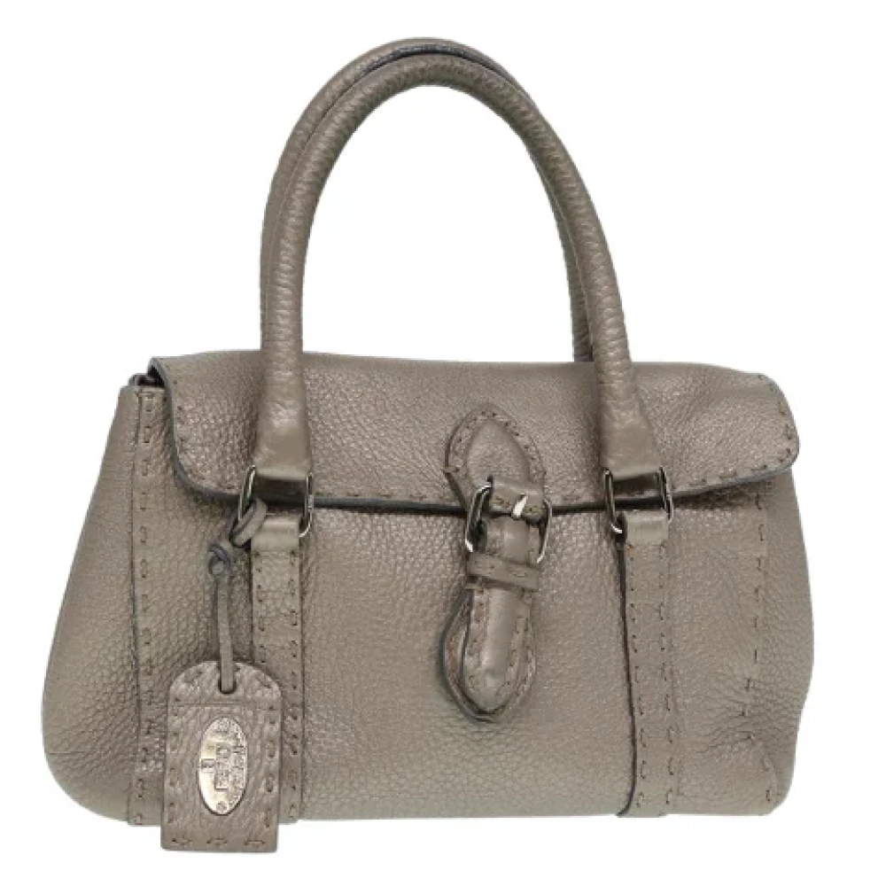 Fendi Vintage Pre-owned Leather fendi-bags Gray Dames