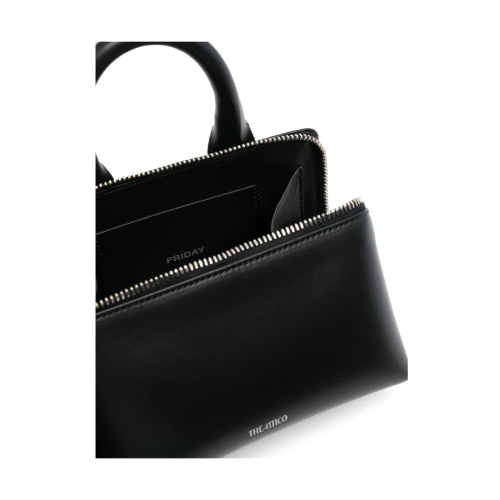 The Attico Zwarte Rits Top Hand Schoudertas Black Dames