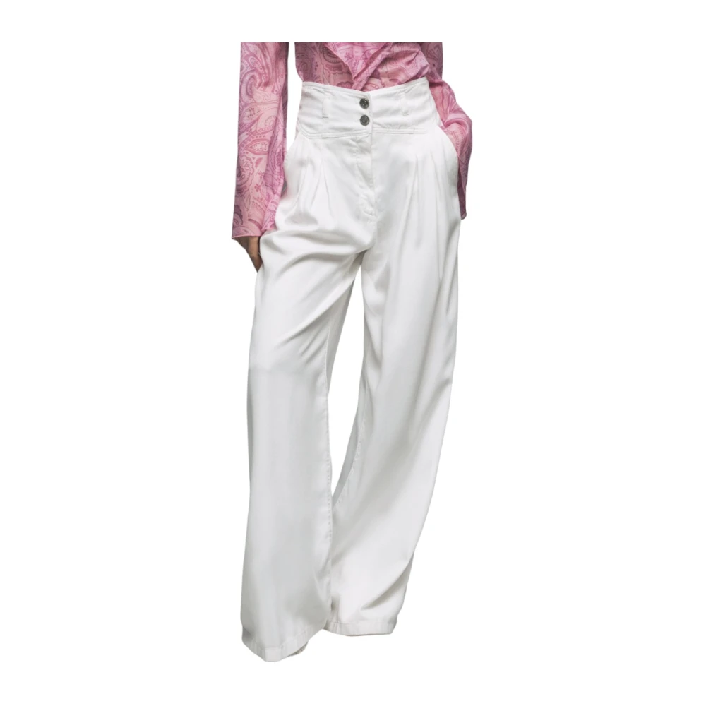 Gaëlle Paris Leather Trousers White Dames
