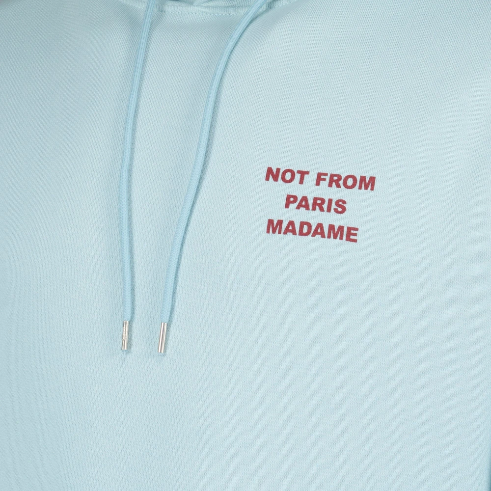 Drole de Monsieur Lichtblauwe hoodie met slogan Blue Heren